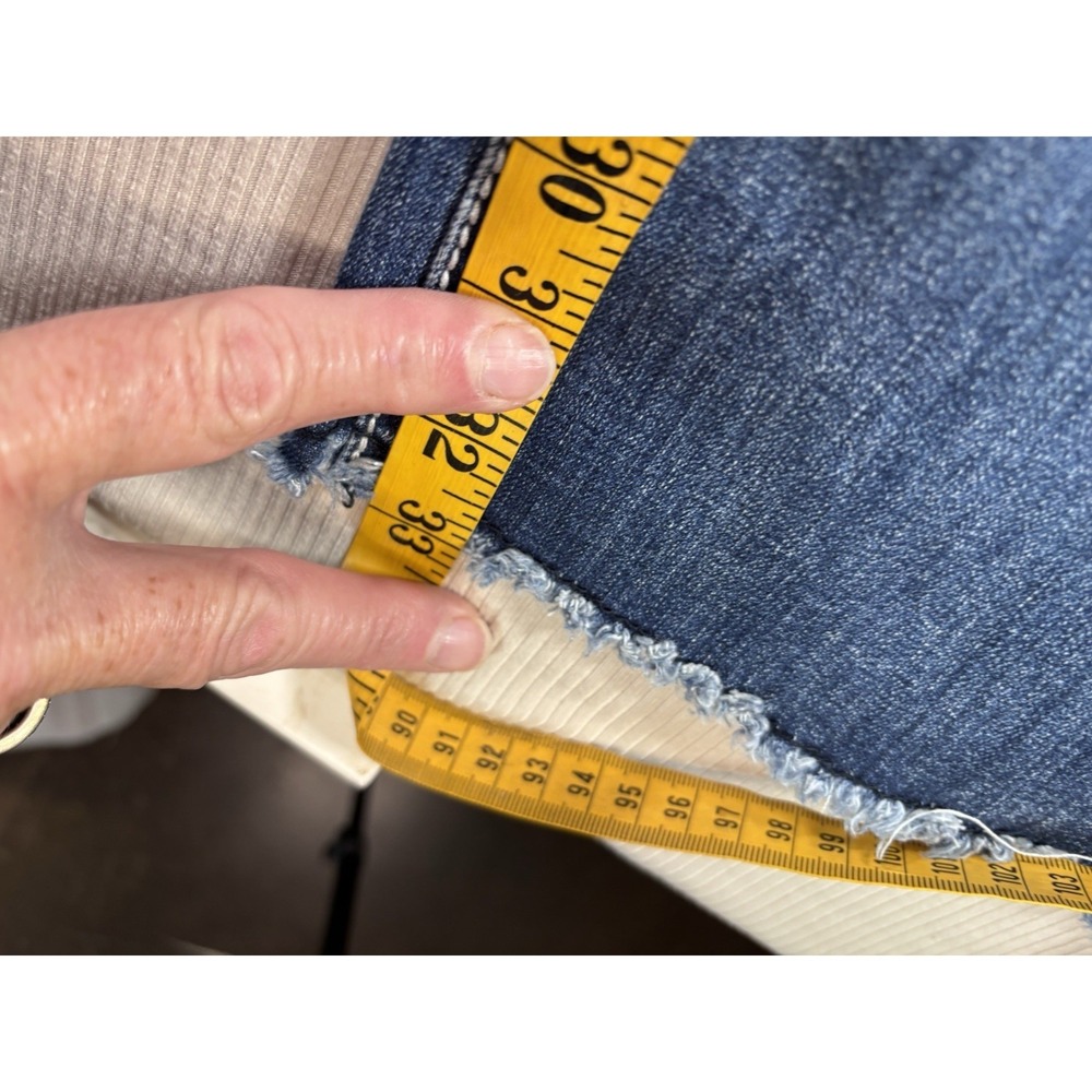 Grace in LA Embellished Patriotic Feather Pocket Jeans 32 Bootcut Y2K Raw Hem - Picture 14 of 16